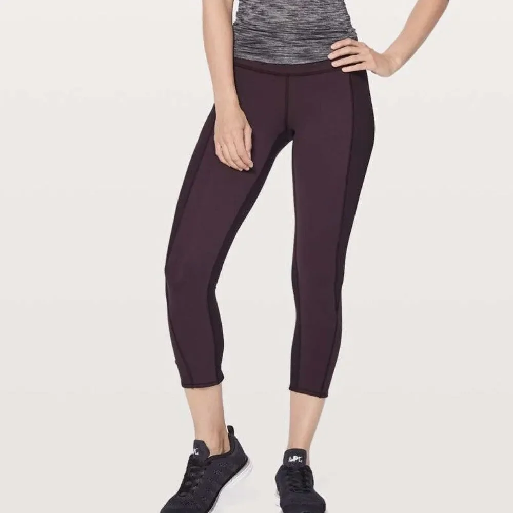 Lululemon On Your Mark Crop Size 2 (23” Inseam) Black Cherry (Burgundy) W6AJFS